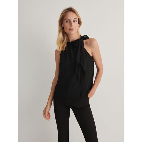 Reserved bluza z okrasnim vozlom - črna Cene