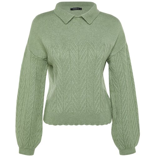 Trendyol Sweater - Grün - Oversize Cene