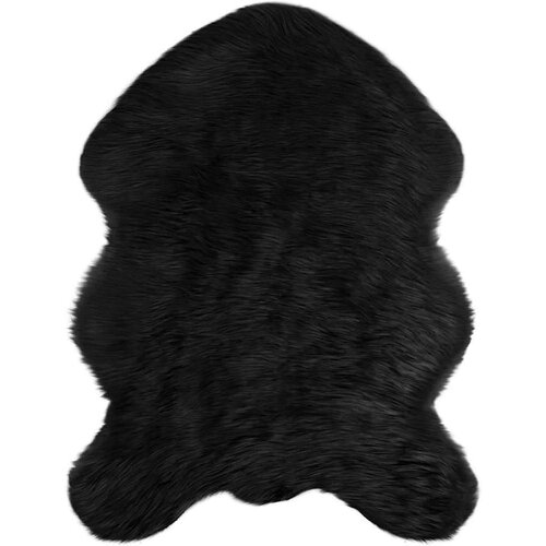  Lažni Ovčji Tepih Crna 80 x 120 cm Poliester Cijene