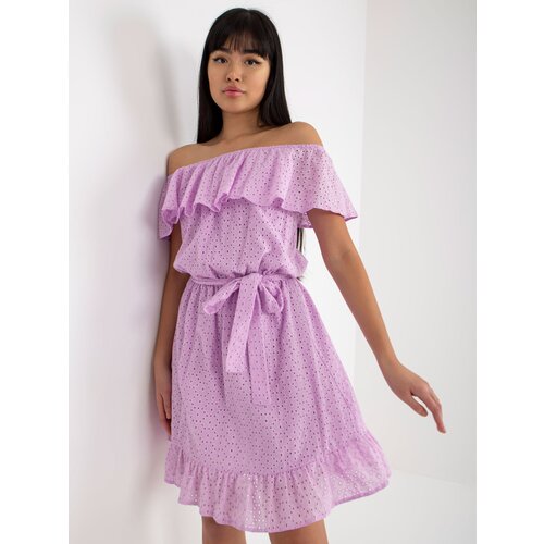 Fashion Hunters Light purple openwork Spanish dress with frills Slike