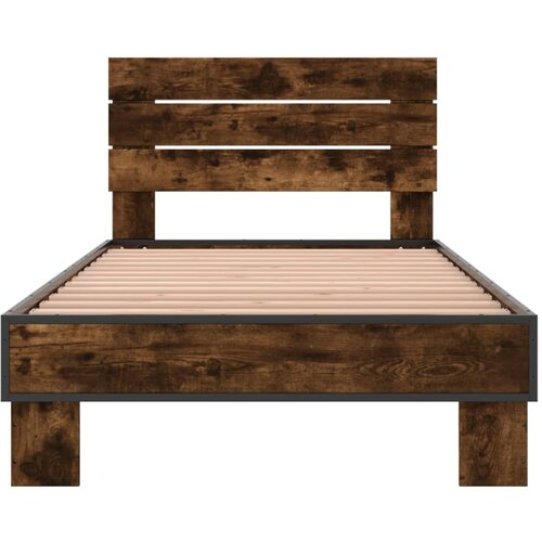  Okvir za krevet boja hrasta 90x200 cm konstruirano drvo i metal Slike