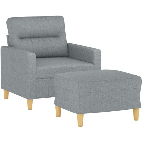  Fotelja s tabureom svjetlosiva 60 cm od tkanine Slike