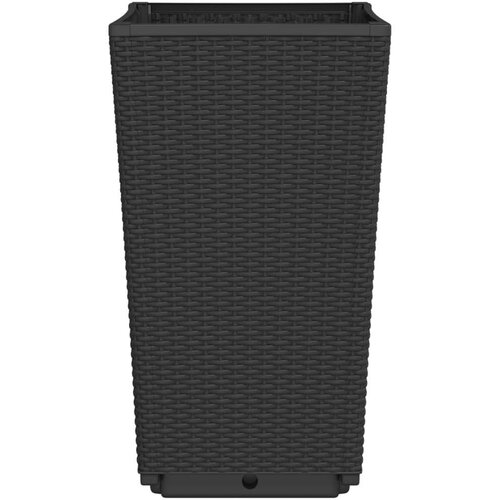 VidaXL Vrtne sadilice 2 kom crne 32 5 x 32 5 x 57 cm od PP-a Slike