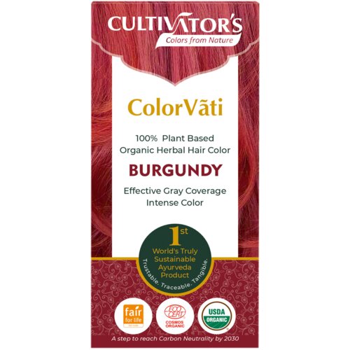 CULTIVATOR&amp;#039;S ColorV&amp;atilde;ti Organska zeli&amp;scaron;čna barva za lase - 12 Burgundija - 100 g Slike