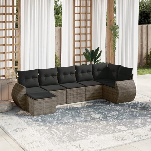 vidaXL 7-dijelni set vrtnih sofa sivi od poliratana Cijene