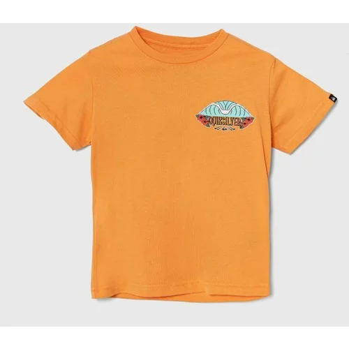 Quiksilver Otroška bombažna kratka majica TROPICALFADEBOY oranžna barva