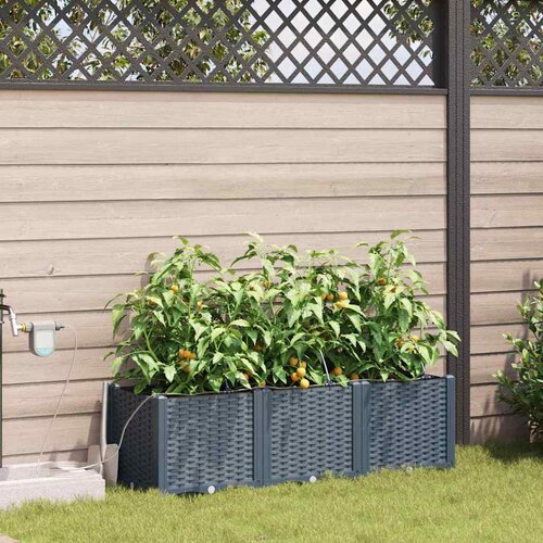  Vrtna saksija 3 pcs Svijetlo siva 120 x 40 x 37,5 cm Plastika Cene