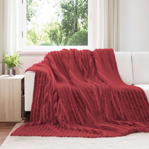  Pokrivač Bordeaux Crvena 240 x 220 cm Runo Cene
