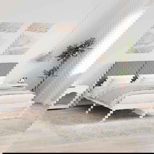  Okvir za krevet s uzglavljem Bijelo 135 x 190 cm tkanina Cene