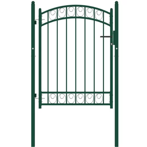 Den Vrata za ograjo zaobljena jeklo 100x125 cm zelena