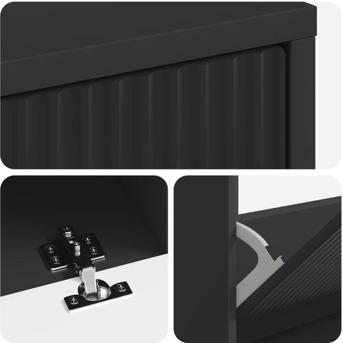  Ormar za cipele ARNHEM 78 x 24 x 103 cm Konstruirano drvo Crna Slike