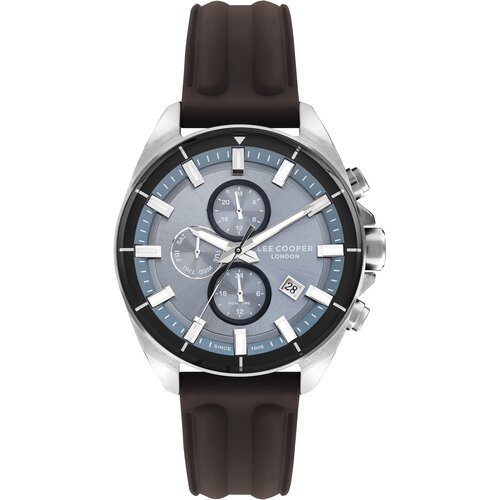 Lee Cooper Muški ručni sat, Kvarcni mehanizam, 46mm, Plavo kućište, Braon, LC07881.394 Cene