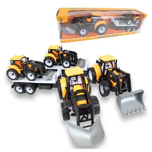Magic Toys Engineering Truck: 2-dijelni traktor set s prikolicom i priključkom 46cm Cene