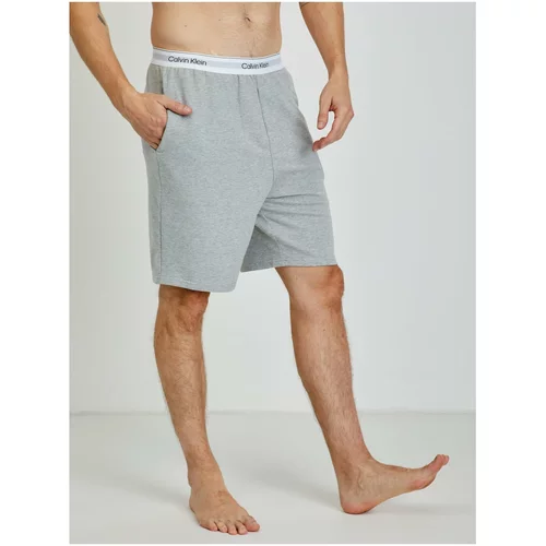 Calvin Klein Light Grey Men's Brindle Sleeping Shorts - Men