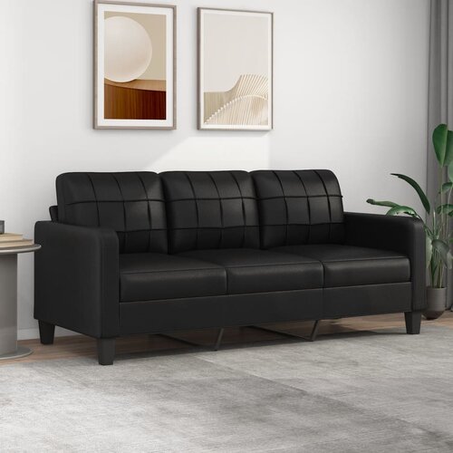 vidaXL Kavč trosed črn 180 cm umetno usnje Cene