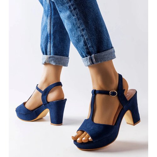 Gemre Navy block heel sandals Tearlach Cene