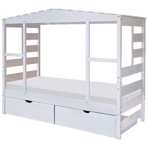 MID.YOU Postelja Lio, 90x200, Bor, Bela, Masivno Cene