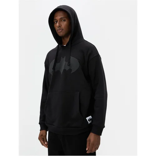 Koton Batman Oversize Hoodie Kangaroo Pocket Licensed Printed