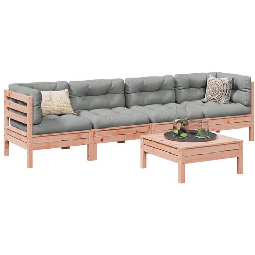 VidaXL 5-dijelni set vrtnih sofa s jastucima masivno drvo duglazije Slike