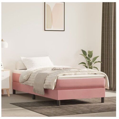 vidaXL Madrac s džepičastim oprugama ružičasti 80x220x20 cm baršunasti Cijene