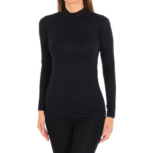 Kisses And Love Majice z dolgimi rokavi 712-NEGRO Črna Cene