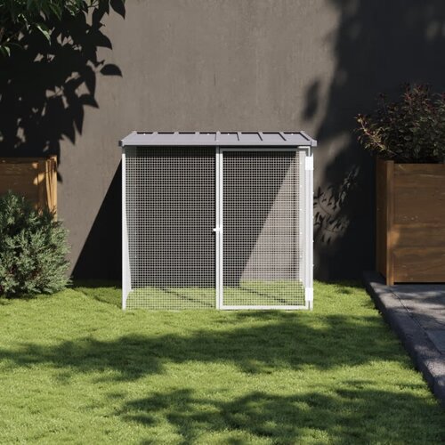 vidaXL Kokošnjak s streho svetlo siv 103x98x90 cm pocinkano jeklo Cene