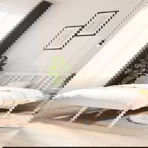  Posteljni okvir bel iz trdnega lesa 140x200 cm, (20601663) Slike