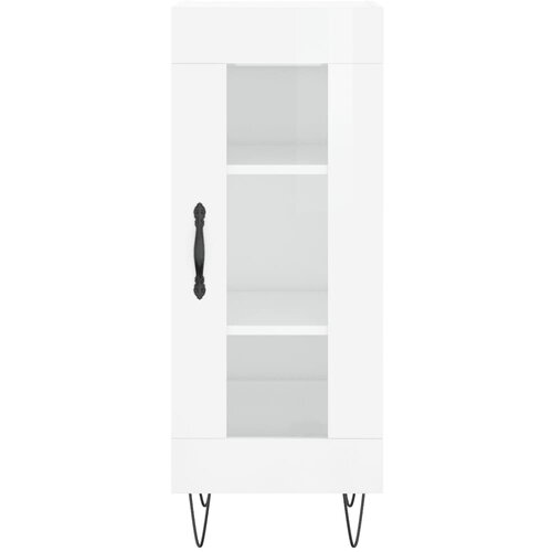  Komoda sjajna bijela 34,5 x 34 x 90 cm od konstruiranog drva Slike