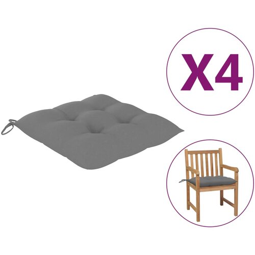 VidaXL Jastuci za stolice 4 kom sivi 50 x 50 x 7 cm od tkanine Slike
