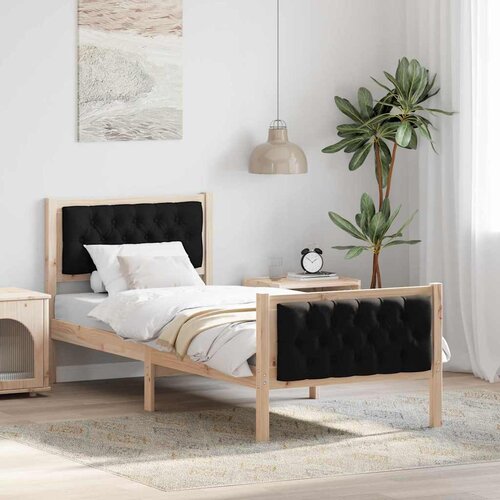 Krevetna konstrukcija Crna 80 x 200 cm Čvrsto borovo drvo Cene