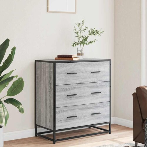  Komoda boja hrasta sonome 68x35x76 cm konstruirano drvo metal Siva Slike