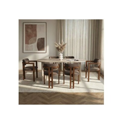 Hanah home trpezarijski set, 7 dijelova, smeđa Cijene
