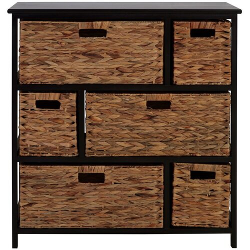 Premier Housewares Crna/u prirodnoj boji niska komoda od masivne paulovnije 80x76 cm Padstow – Cijene