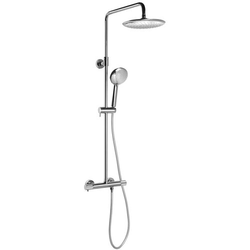 Sapho Mjedeni set za tuš kabinu u sjajno srebrnoj boji s termostatskim ventilom s glavom za tuš/sa ručnim tušem 131 cm Solaris – Cijene