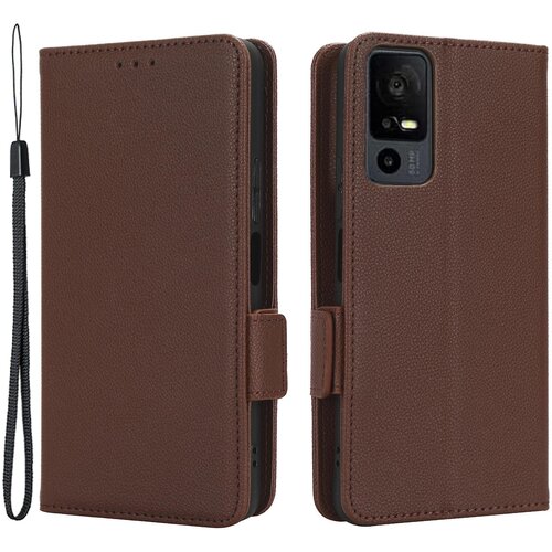 INORCO PU usnjena torbica za mobilni telefon z denarnico za TCL 40 XL Litchi s teksturo in preklopnim stojalom za telefon, (22036394) Cene