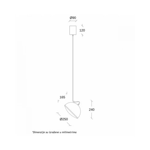 Aria 27 VISILICA DIM 20W 3000K CRNA Cene