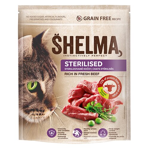 SHELMA Suha hrana za mačkeSterile Adult, Govedina 750 g Cijene