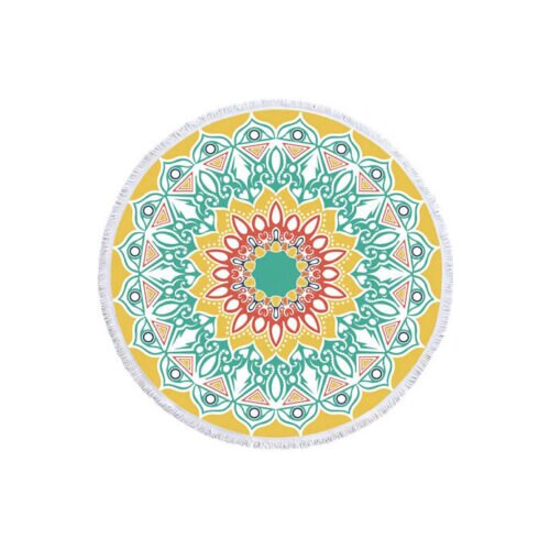  Okrogla brisača za na plažo Mandala - Dizajn #3 Slike