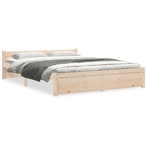 Maison Chic Posteljni Okvir - Dvoposteljna postelja iz trdnega lesa 140x190 cm, (22081572) Cene