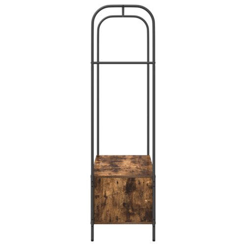 VidaXL Garderobna omara z policami Dimljen hrast 100x44x160 cm Slike
