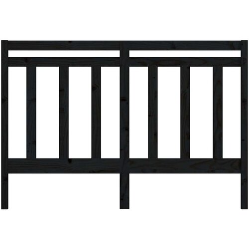  Uzglavlje za krevet crno 126 x 4 x 100 cm od masivne borovine Slike