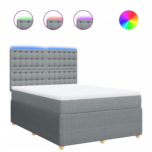 Maison Chic Box spring postelja - Vzmetna postelja z vzmetnico svetlo siva 160x200 cm žamet SL11201, (21903088) Cene