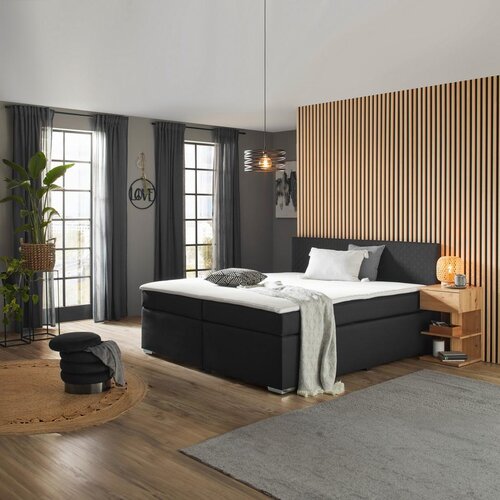 M&amp;ouml;max Boxspring Postelja Mali New, Črna, 180x200 Slike