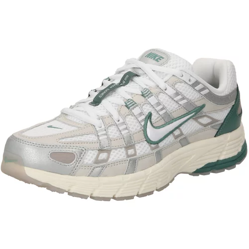 Nike Sportswear Niske tenisice 'P-6000 PRM' sivkasto bež / tamno zelena / srebro / prljavo bijela