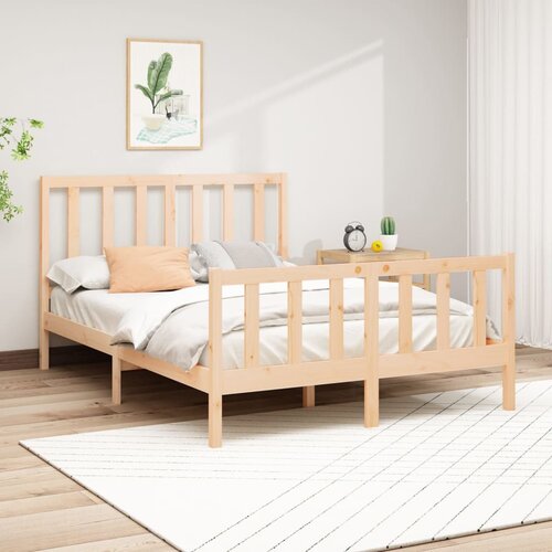 VidaXL Okvir za krevet od masivne borovine 140 x 200 cm Slike