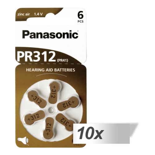 Panasonic 10x1 PR 312 Hearing Aid Batteries Zinc Air 6 pcs.- baterije za slu&amp;scaron;ni aparat Slike
