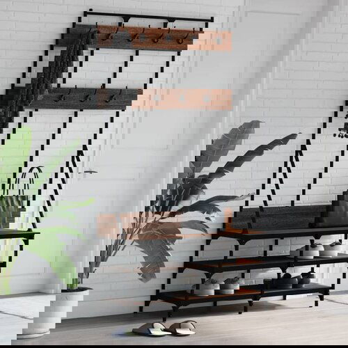 vidaXL Regal za oblačila s prostorom za čevlje rjav hrast 100x40x184cm Cene