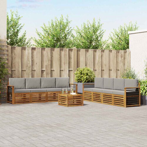  Set vanjskih sofa 9 kom. Prirodna i svjetlosiva Cene