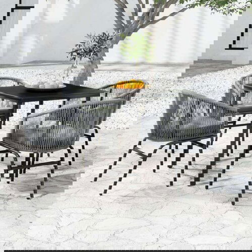  5-dijelni vrtni blagovaonski set sivi Slike