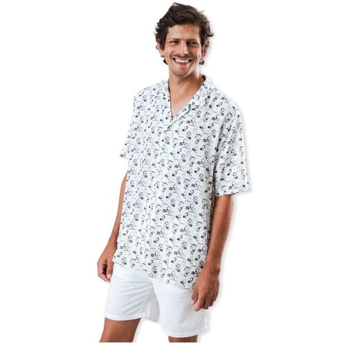 Brava Fabrics Srajce z dolgimi rokavi Peanuts Racquet Club Tennis Shirt - White Bela Slike
